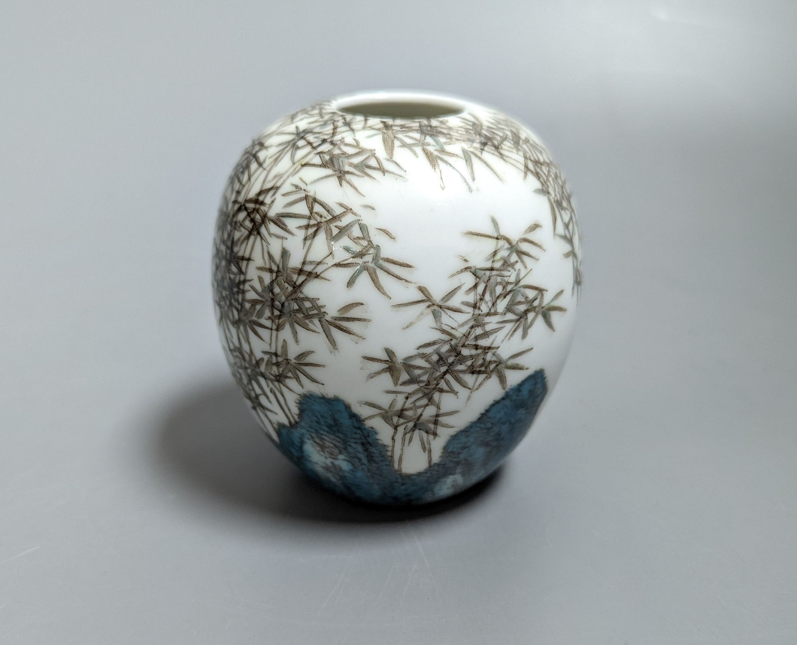 A Chinese semi eggshell porcelain brush washer, height 8cm
